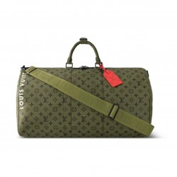 Louis Vuitton Keepall Bandoulière 55 Bag M23963 Khaki Green Travel Bags