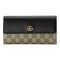 GUCCI GG MARMONT LEATHER CONTINENTAL WALLET 456116 black leather and GG Supreme