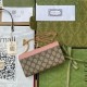 GUCCI GG MARMONT CHAIN WALLET pink leather and GG Supreme  